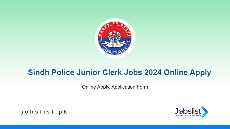 Sindh Police Junior Clerk Jobs 2024 Online Apply