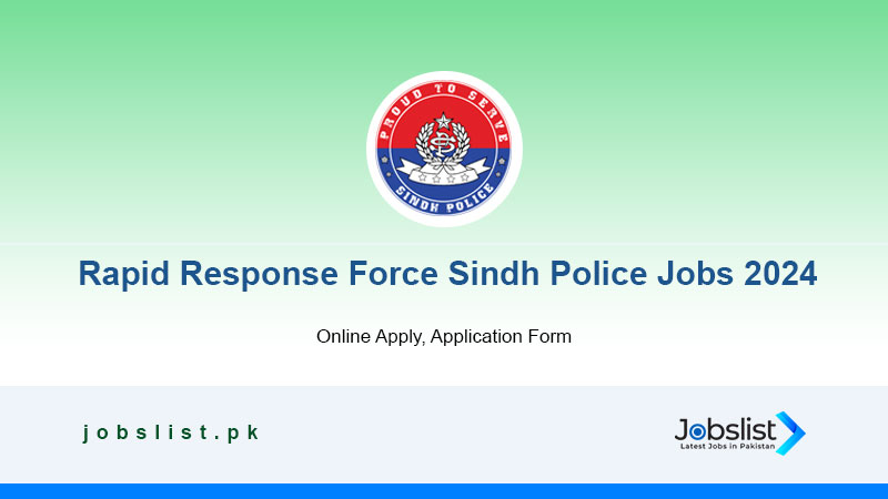 Rapid Response Force RRF Sindh Police Jobs 2024 Apply Online